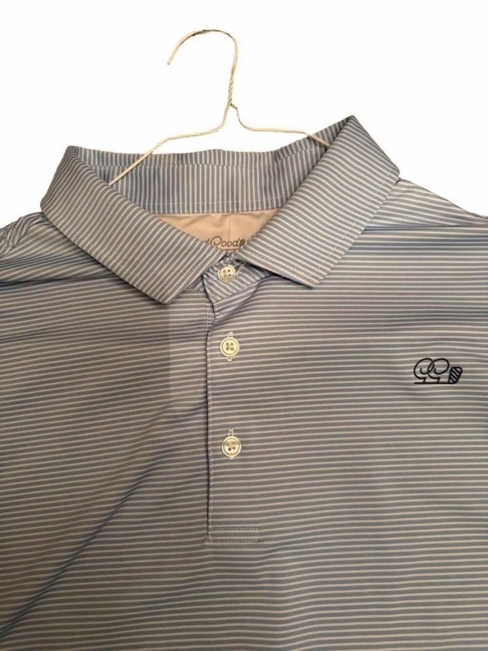 Good Good Golf Polo Shirt Size 2XLARGE Blue Striped